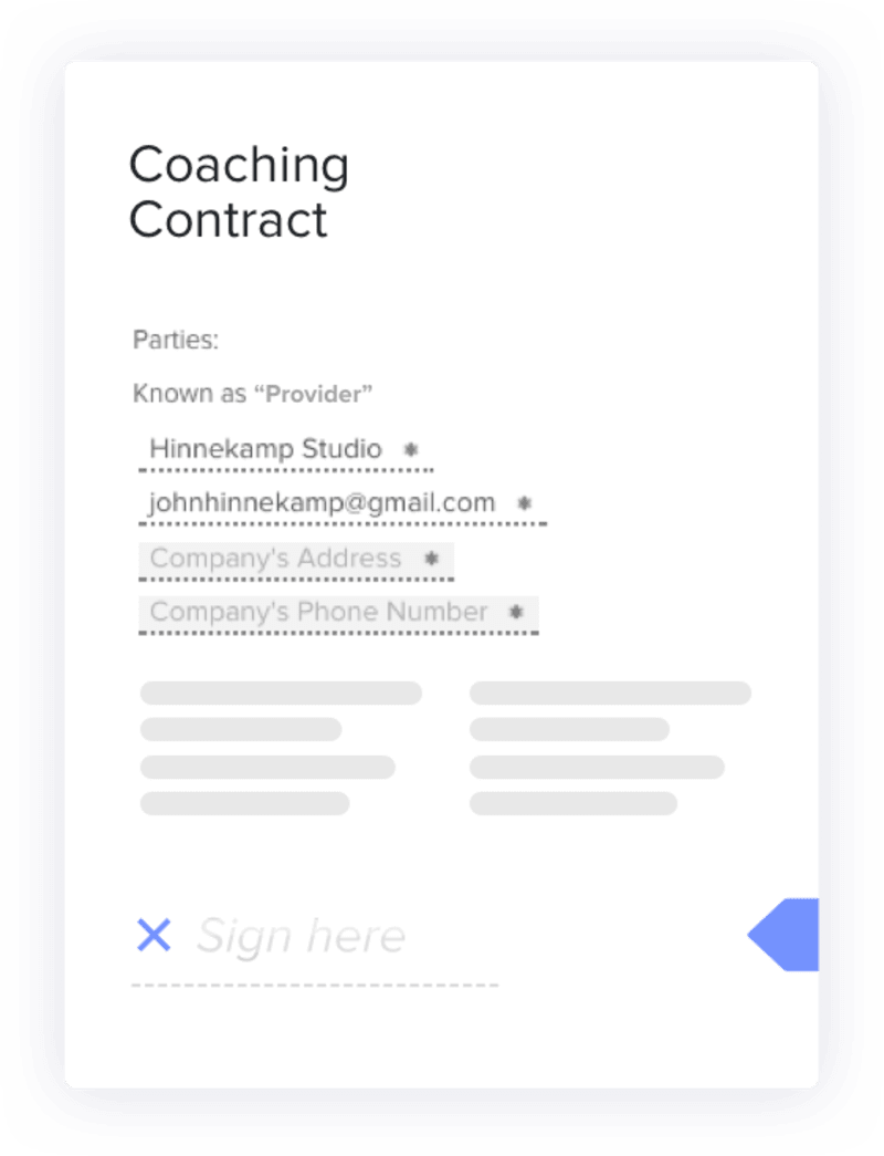 Health and wellness coach contract templates