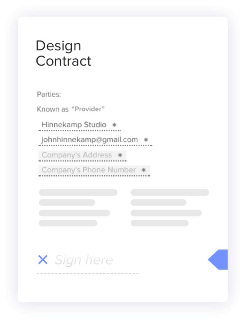 Contract templates for designers