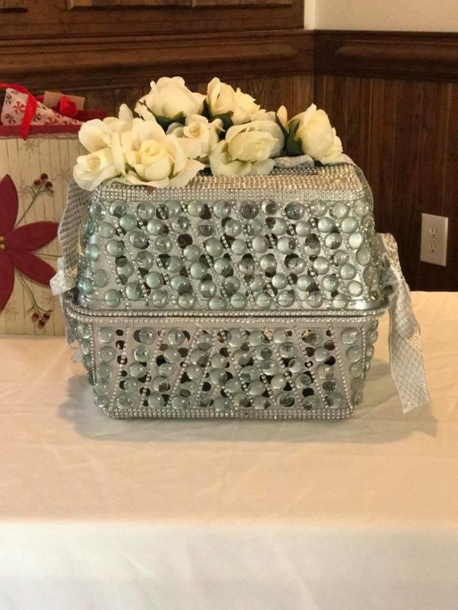 DIY  Dollar Tree Wedding Bling Card Box 