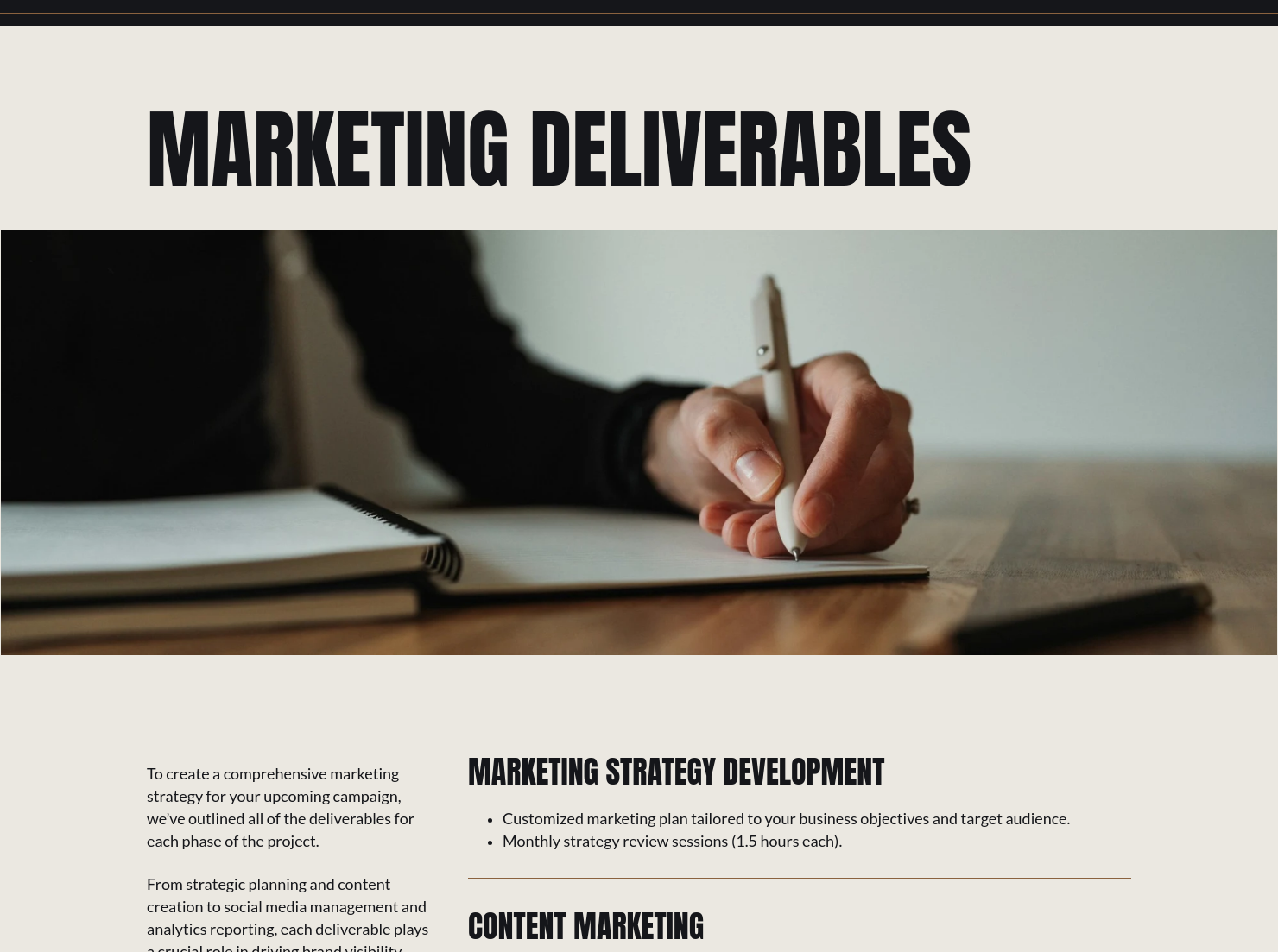 Deliverables
