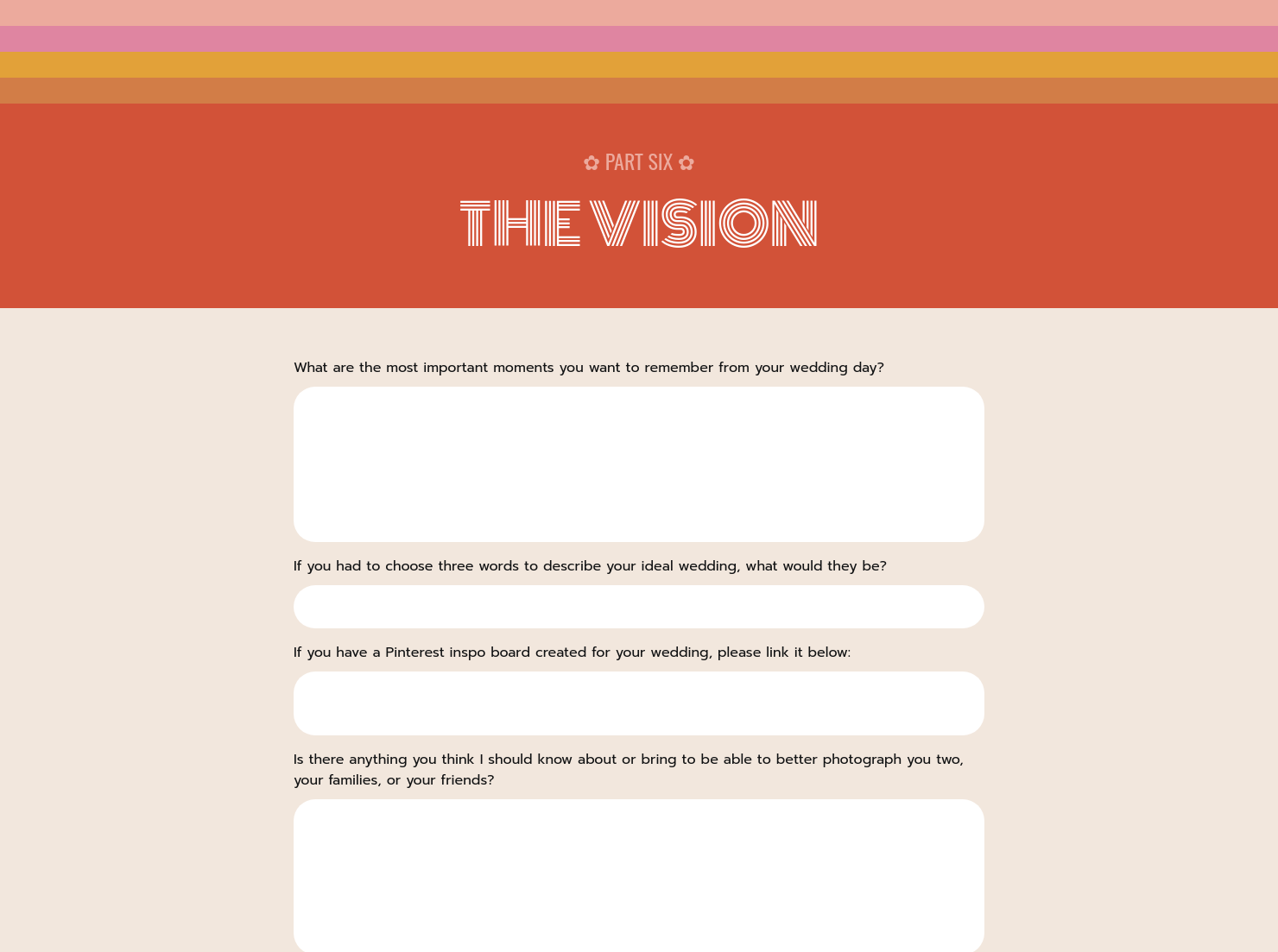 Vision Questionnaire