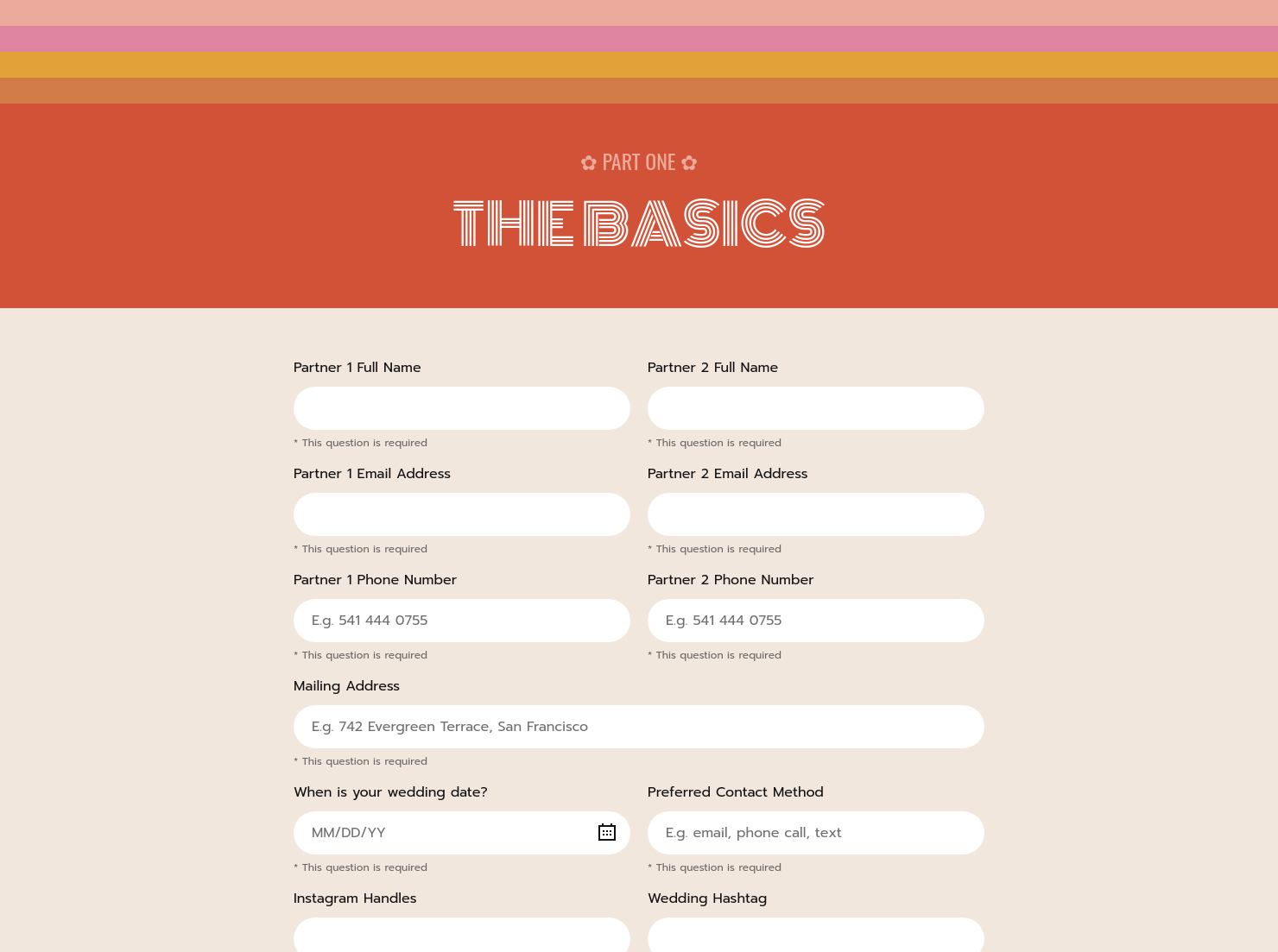 Basics Questionnaire