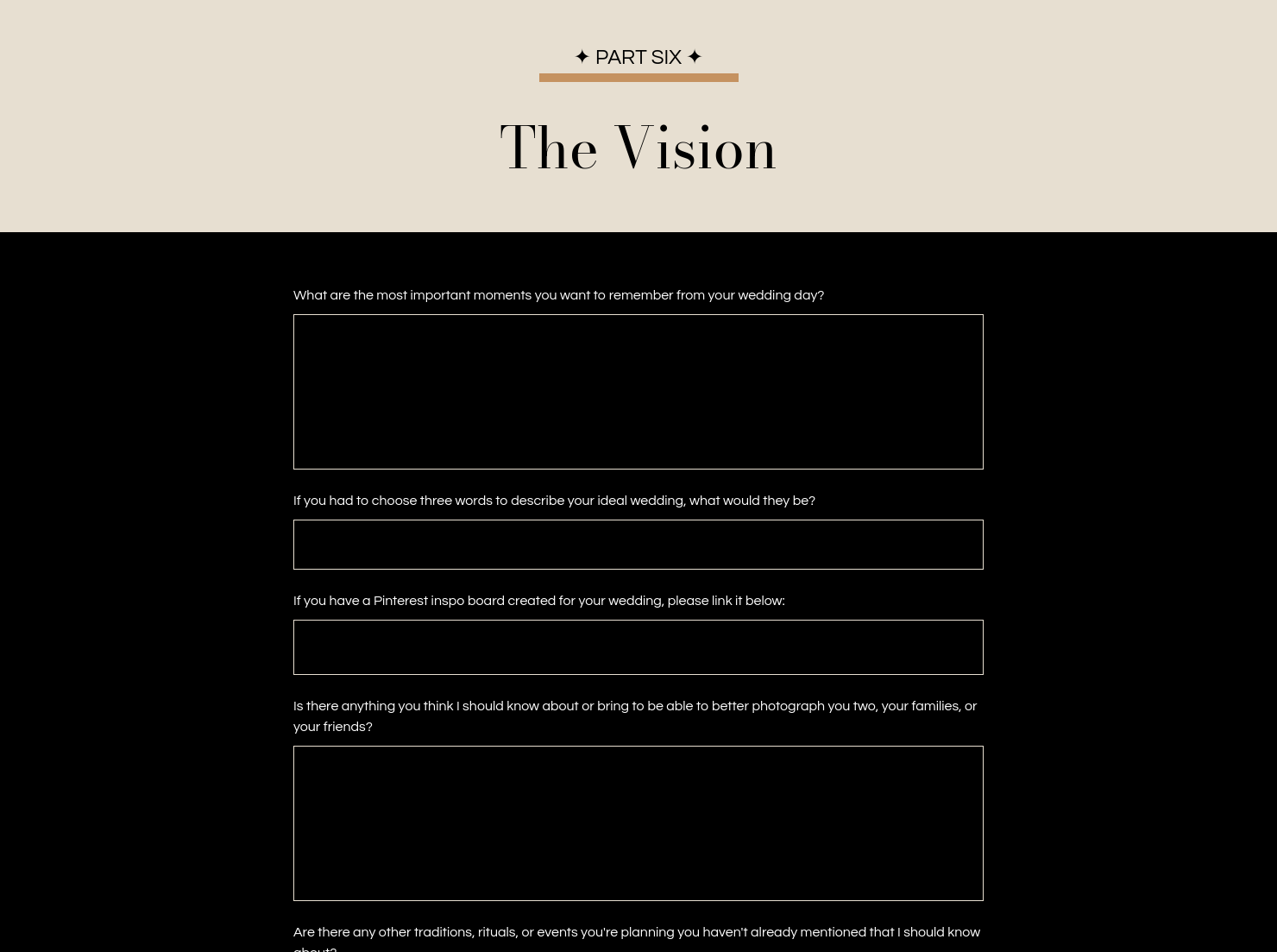 Vision Questionnaire