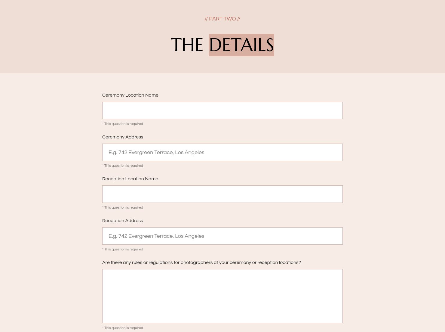 Details Questionnaire