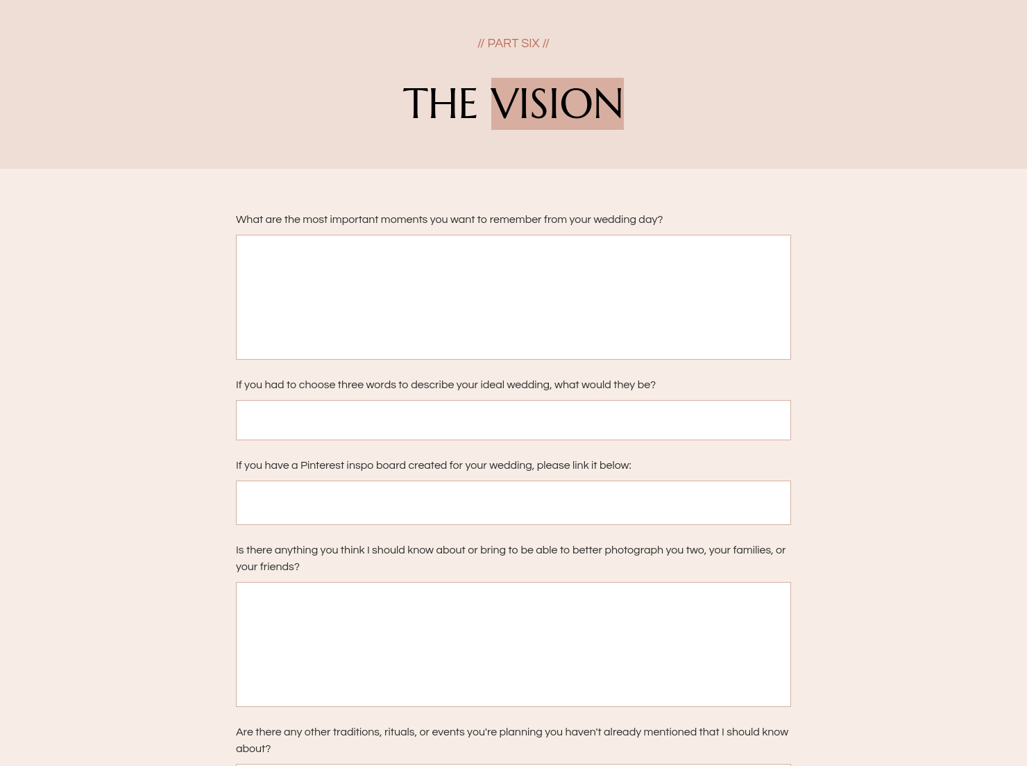 Vision Questionnaire