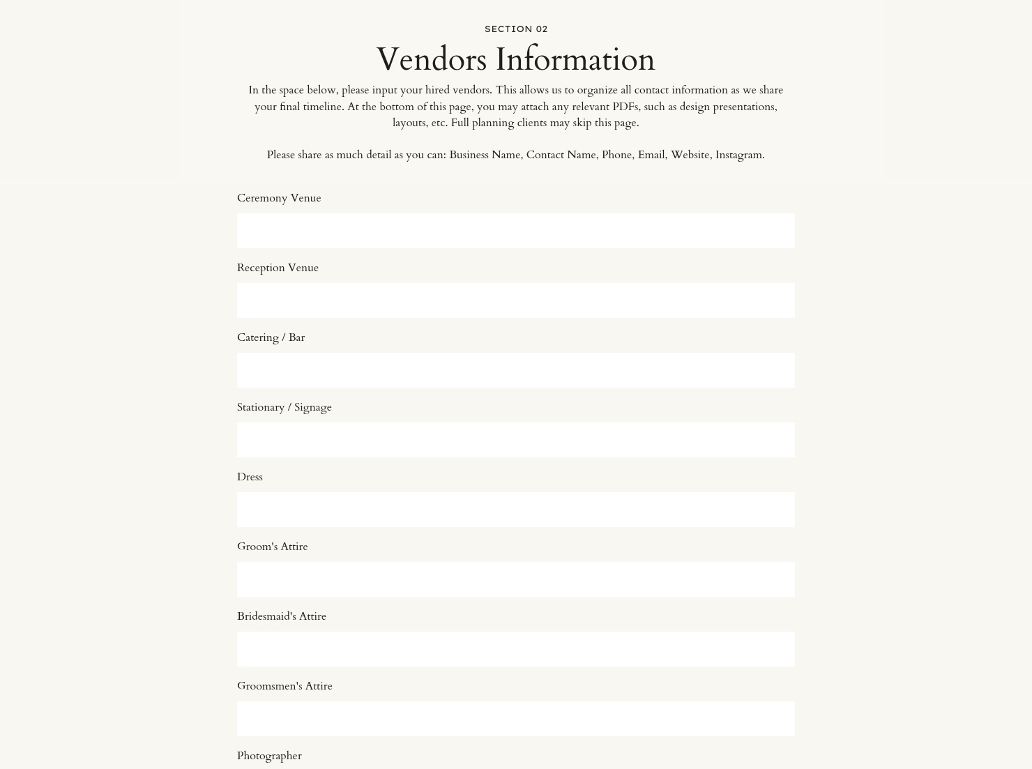 Vendors