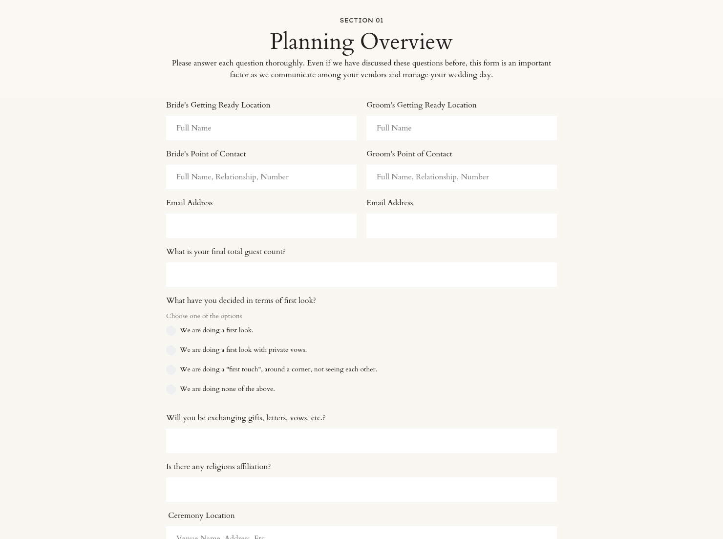 Planning Overview