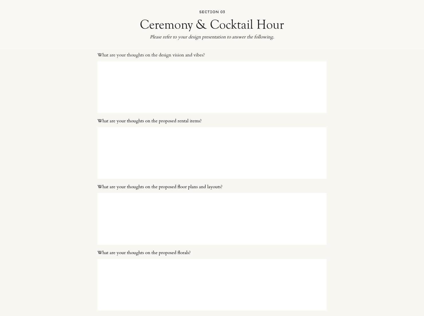 Ceremony Details