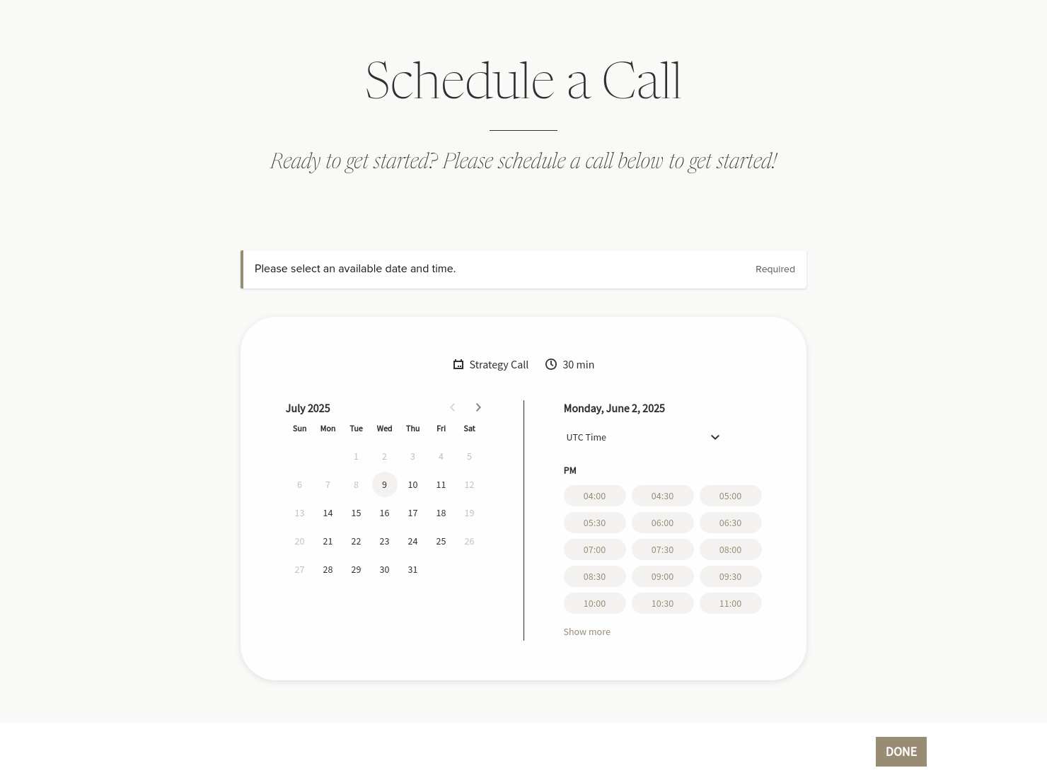Schedule a Call