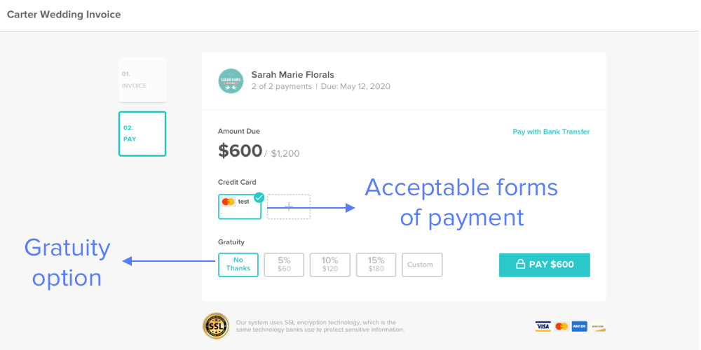 Online invoice payment