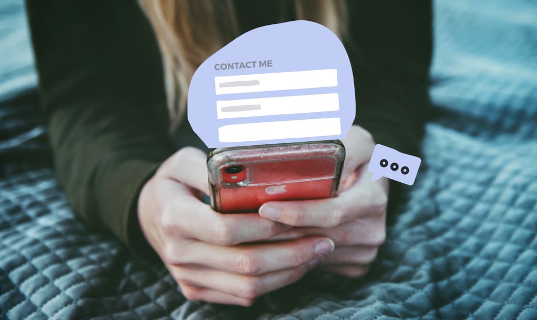 Person on phone converting from social media lead generation