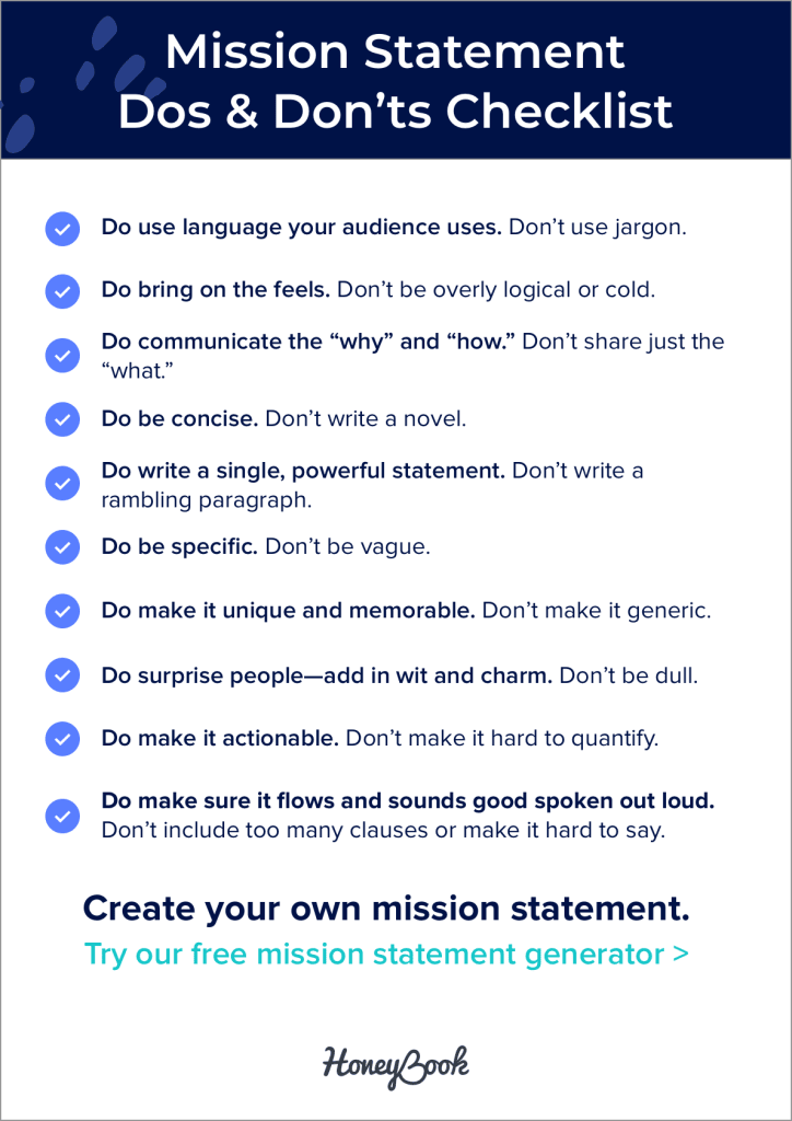 Best Mission Statements 25 Examples HoneyBook