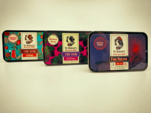 Three packs of CBD gum.
