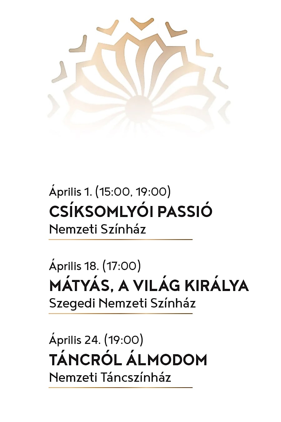 Április havi műsor