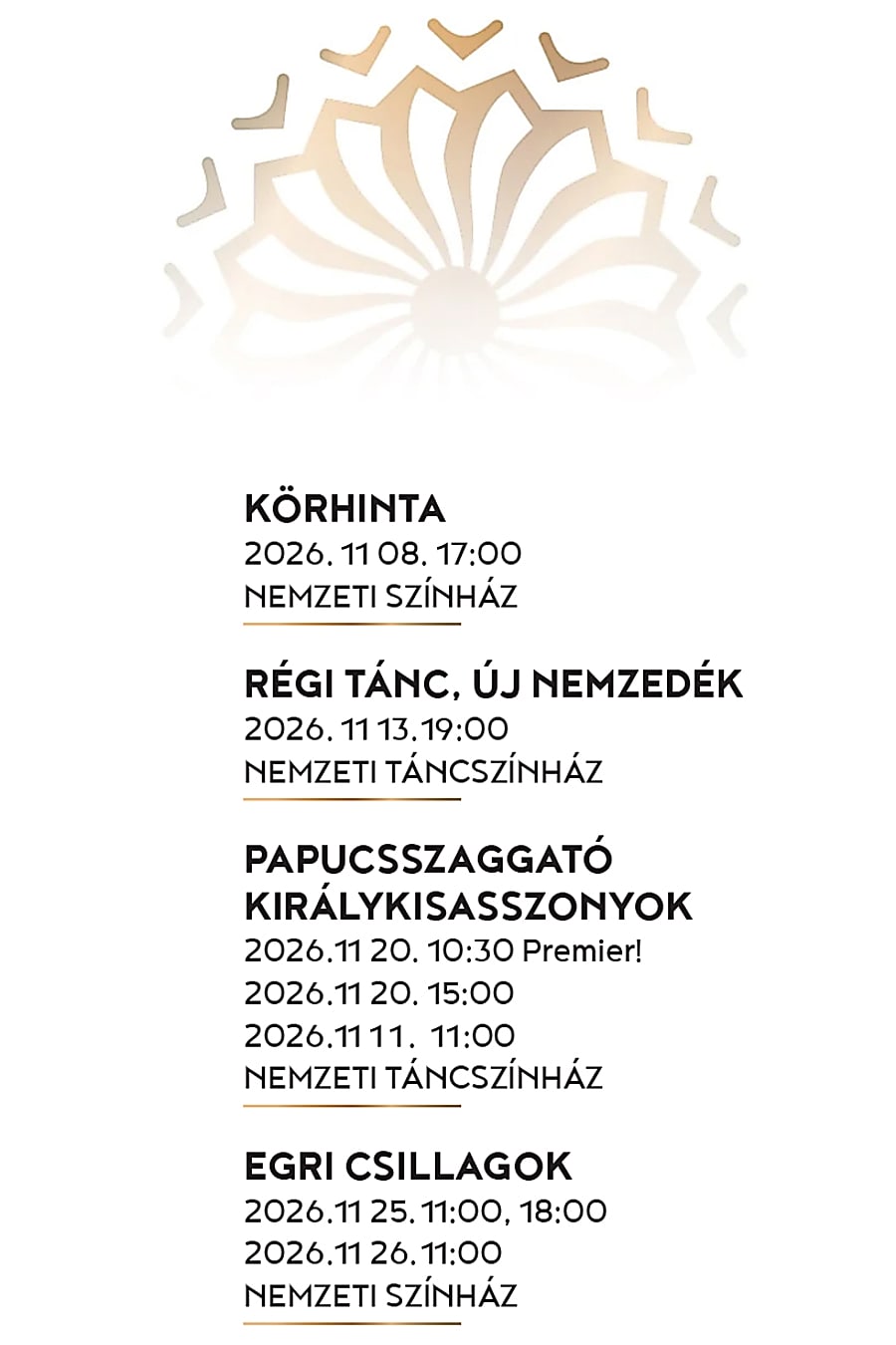 Novemberi műsorok