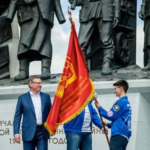 Знамена Омского областного студенческого отряда Открытие третьего трудового семестра 2019 года.