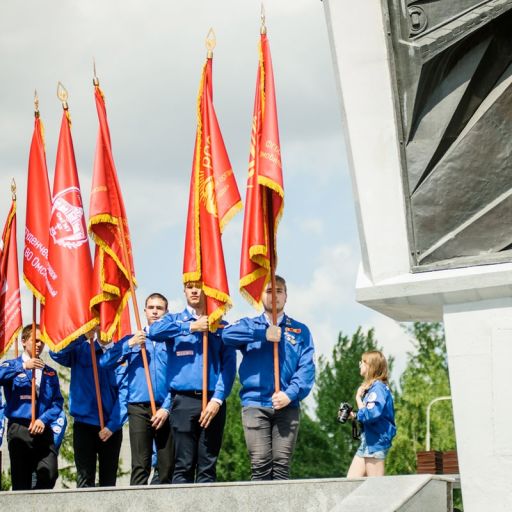Знамена Омского областного студенческого отряда Открытие третьего трудового семестра 2019 года.