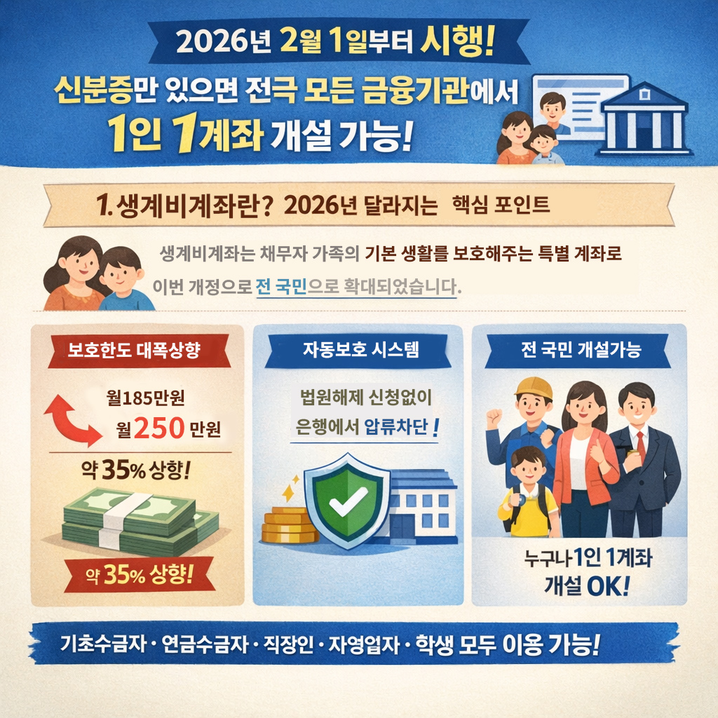 2026년 압류방지통장, 이제 전 국민 누구나 만들 수 있습니다.