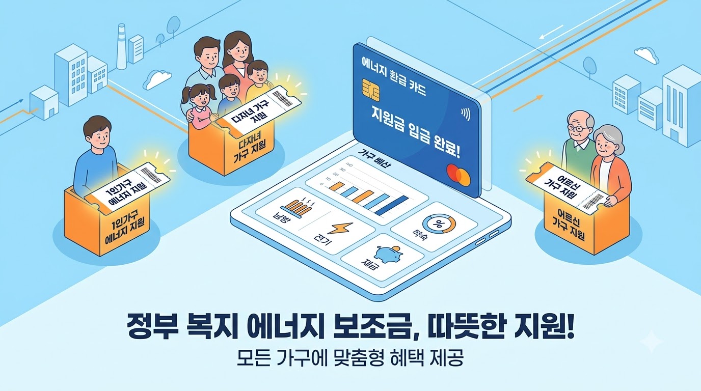 가구 세대원 수별 에너지 바우처 지원 금액