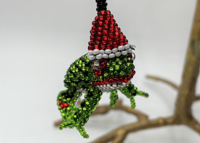 picture of Frog with Santa Hat Ornament