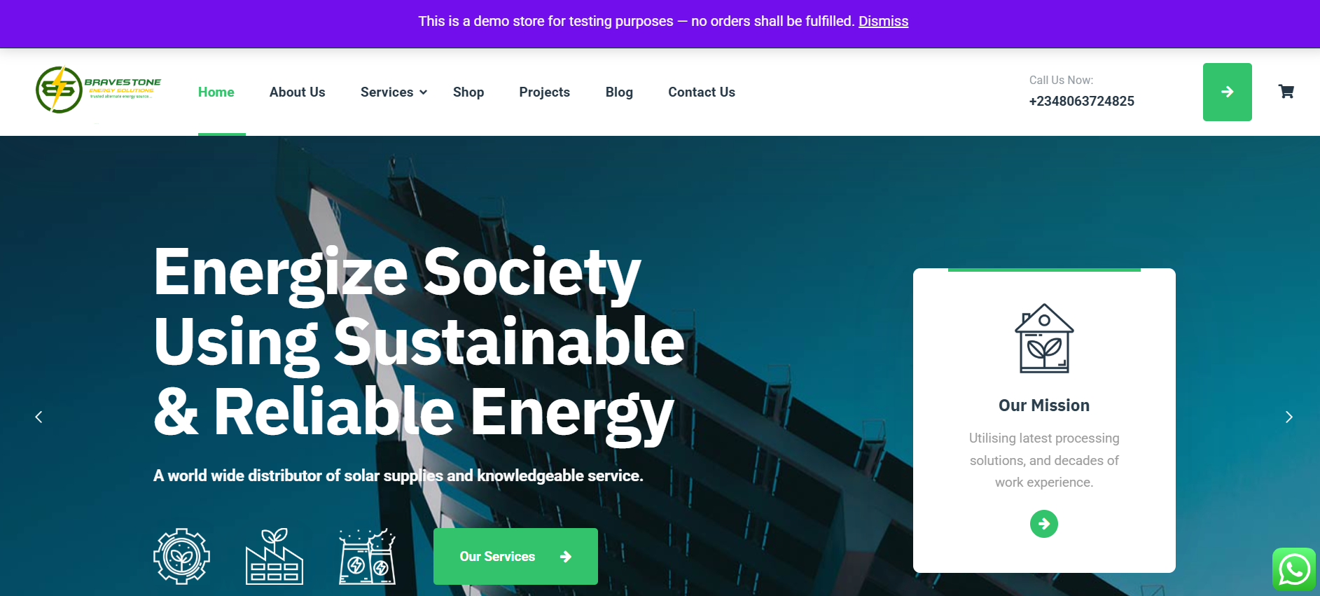 Bravestone Energy Ltd homepage screenshot