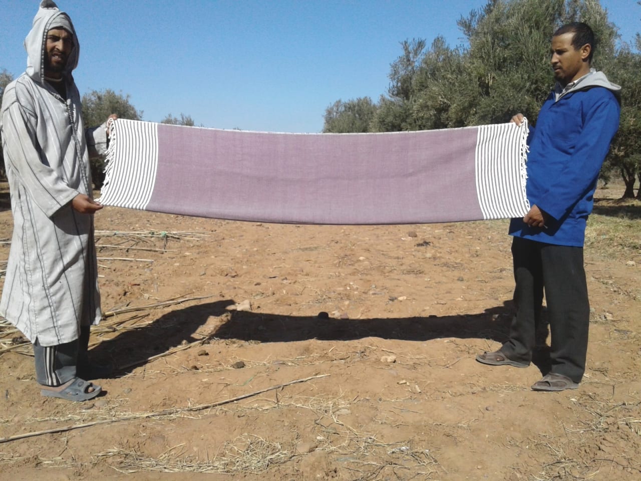  Towel Cotton Thread Purple, White Morocco
