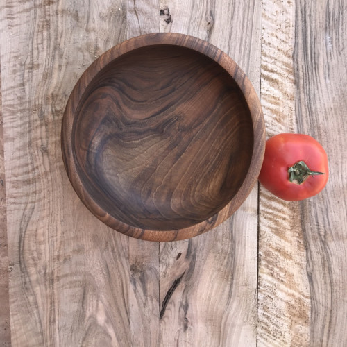  Hand Carved Bowl Walnut Wood Brown Morocco