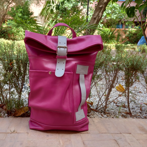  bag leather Pink, Grey Morocco