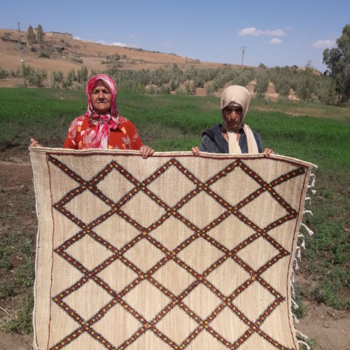  Reed Rug Cotton and Hyphaene Colored Morocco