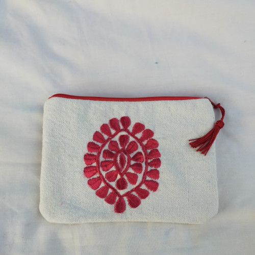  Handmade pouch Acrylic Thread Red, White Morocco