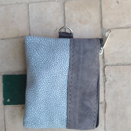   small bag leather Grey, White Morocco