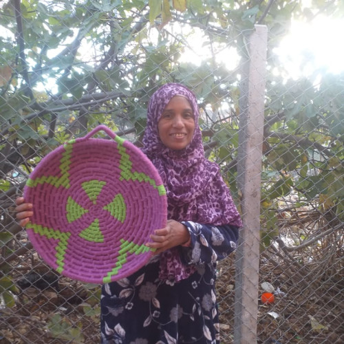  Basket  Pink, Green Morocco