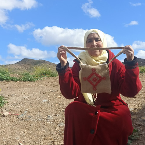  Emboidered wallet  Red, Brown Morocco