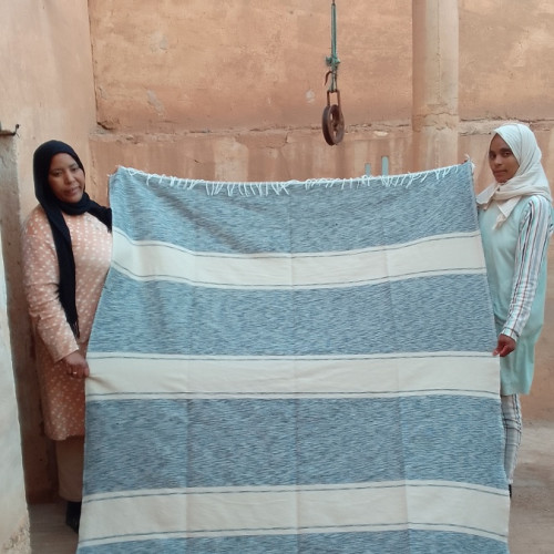  Mendeel Fabric Wool Threads Brown, Grey Morocco