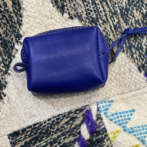   small bag leather and Sabra silk Blue Morocco