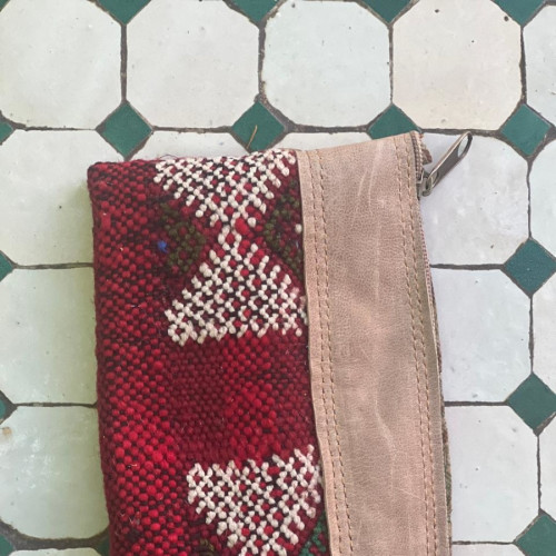   small bag thread and leather Red, White Morocco