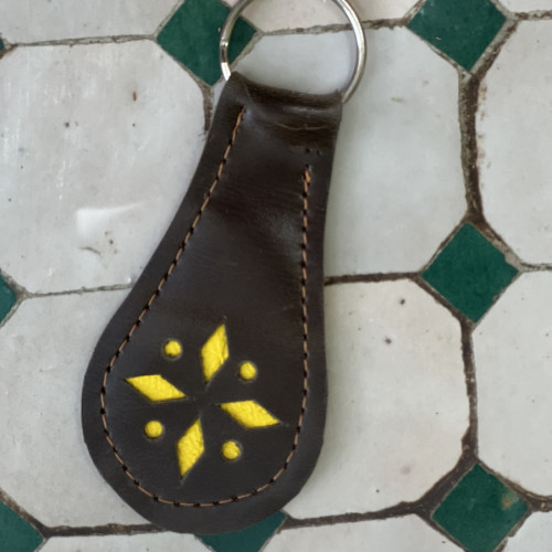   small bag leather Yellow, Brown Morocco