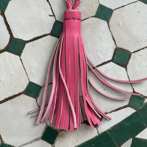   small bag leather and Sabra silk Pink Morocco