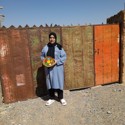  Basket Dyed Wool and Reed Colored Morocco