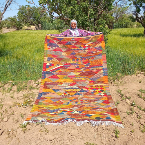 Handmade Moroccan Flatweave Rug