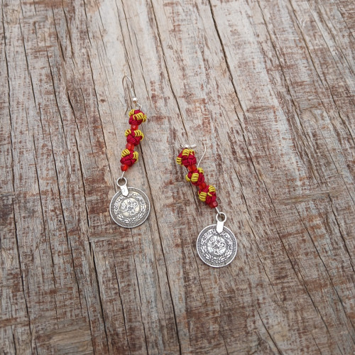 Button Dangle Earrings