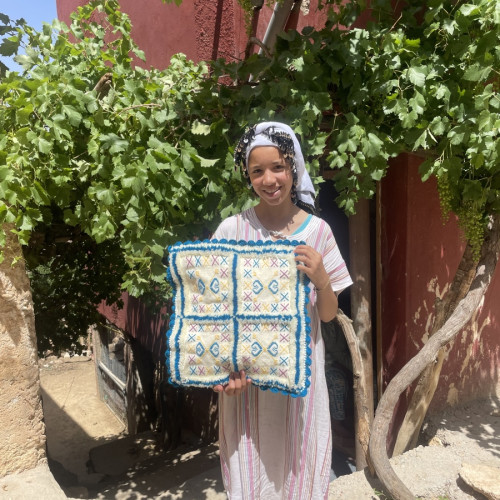  Pillow Warp of cotton Colored Morocco