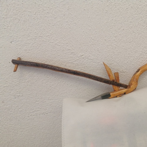  Wooden plow Tin and Wood Yellow, Brown Morocco