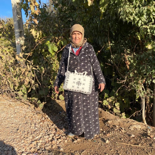  Emboidered wallet  Black, White Morocco