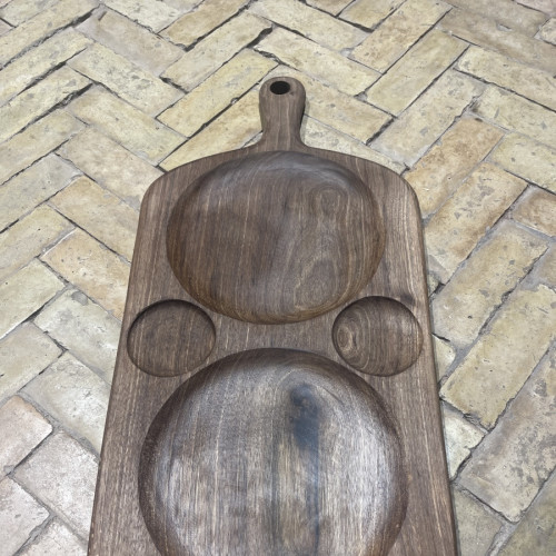  Serving Tray Walnut Wood Brown Morocco