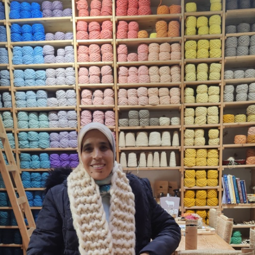  Handmade Wool Poncho Tadout - Wool White Morocco