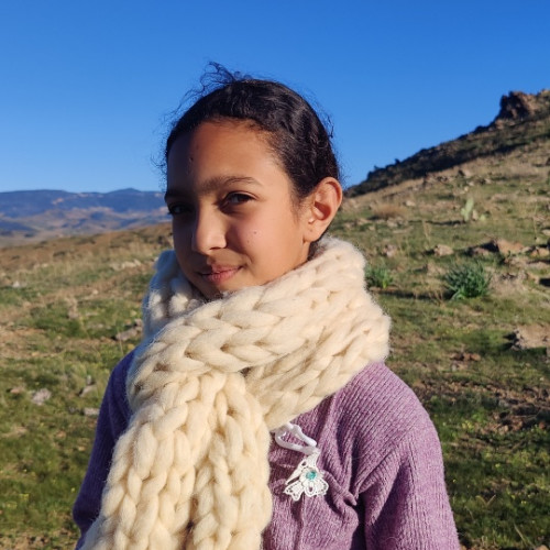  Handmade Wool Poncho Tadout - Wool White Morocco