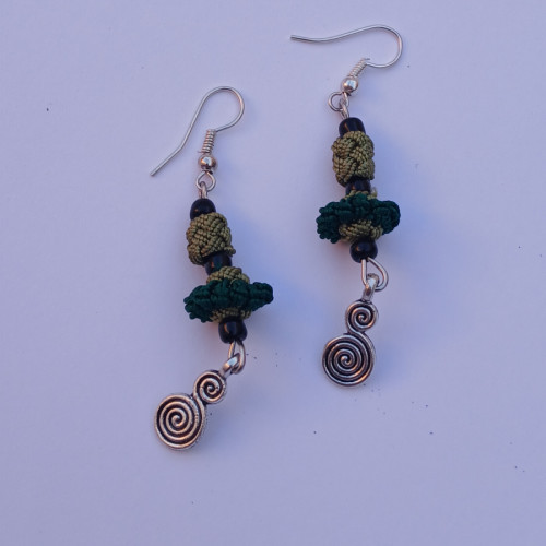 Button Dangle Earrings