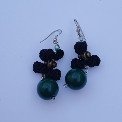 Button Dangle Earrings