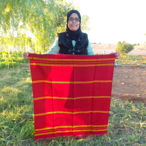  Mendeel Fabric Wool Threads Red, Yellow Morocco